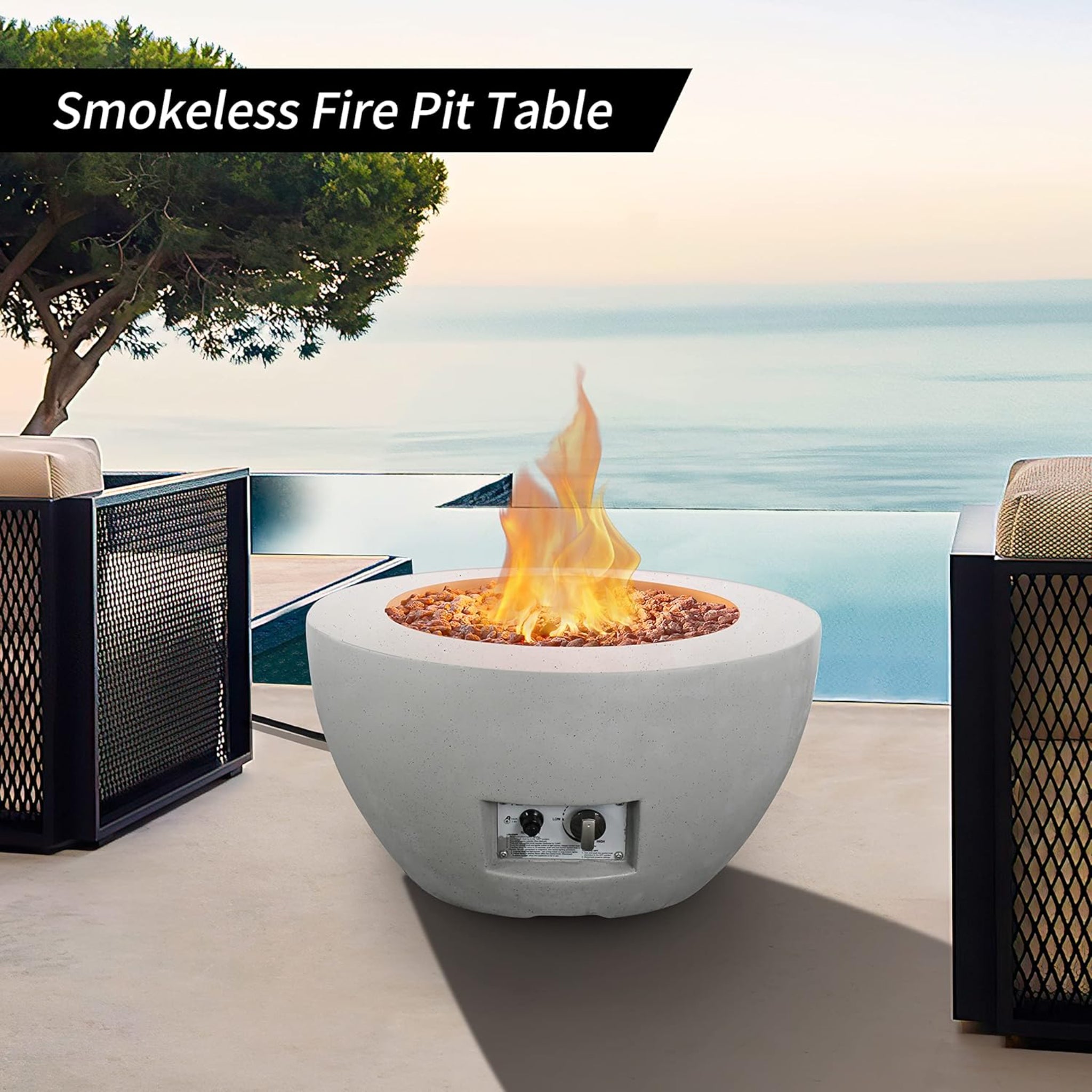 Volcera Concrete Flame Fire Pit